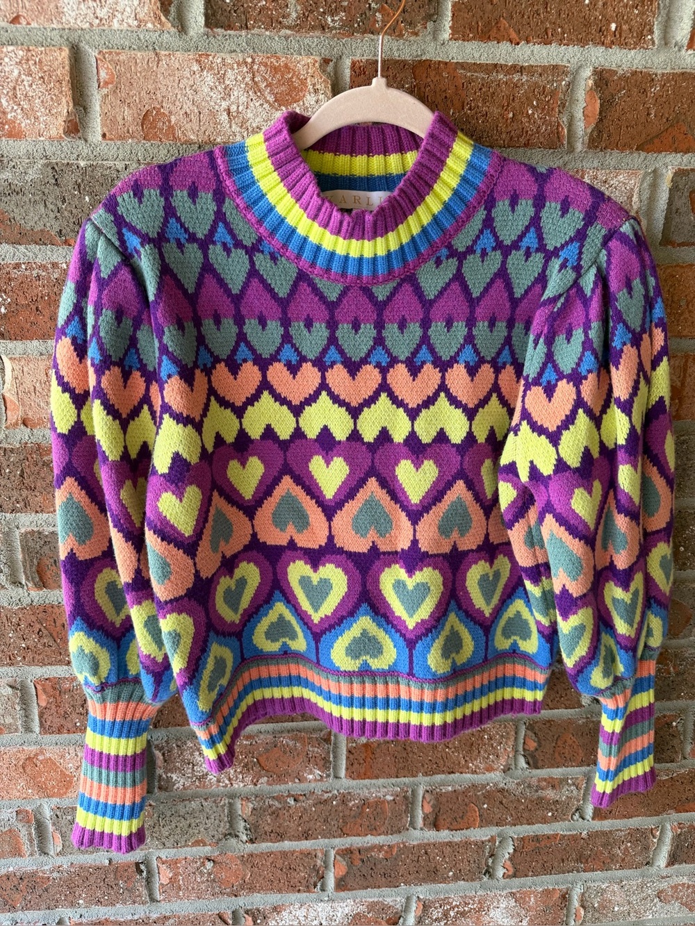 Karlie Purple Multi Heart Mock
Sweater - medium